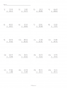 Adding Decimals Worksheet