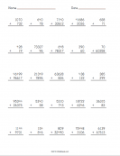 Mixed Length Addition Worksheet
