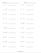 Exponents Worksheet