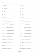 Roman Numerals Worksheet