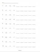 Skip Counting with Negatives Worksheet