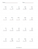 Subtraction Worksheet