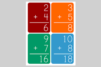 math addition flash cards