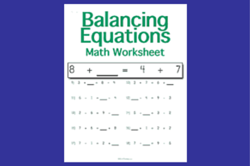 math balancing math equations worksheet
