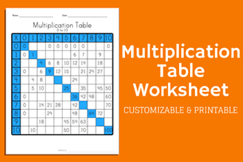 math multiplication table worksheet