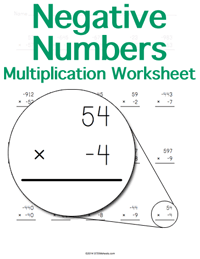Multiplying Negative Numbers Worksheet